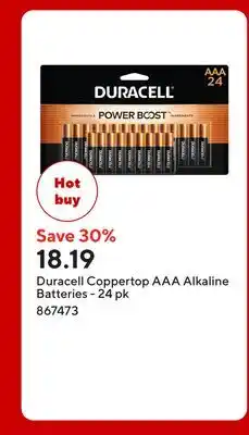 Staples Duracell Coppertop AAA Alkaline Batteries offer