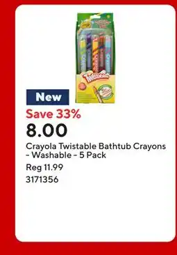 Staples Crayola Twistable Bathtub Crayons - Washable offer
