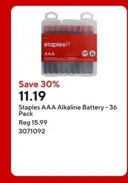 Staples Staples AAA Alkaline Battery offer