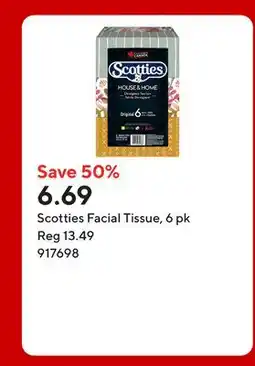 Staples Scotties Facial Tissue offer