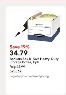 Staples Bankers Box R-Kive Heavy-Duty Storage Boxes offer