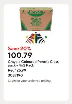 Staples Crayola Coloured Pencils Classpack offer
