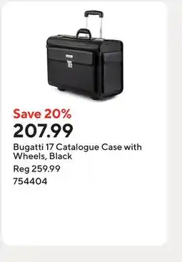 Staples Bugatti 17 Catalogue Case with Wheels, Black offer