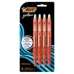 Staples Bic Gelocity Gel Pens, Retractable, red offer