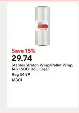Staples Staples Stretch Wrap/Pallet Wrap, 14 x 1500' Roll, Clear offer