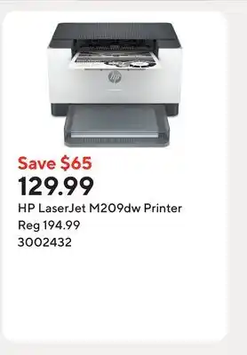 Staples HP LaserJet M209dw Printer offer
