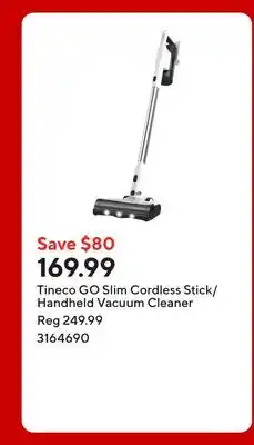 Staples Tineco GO Slim Cordless Stick/Handheld Vacuum Cleaner offer