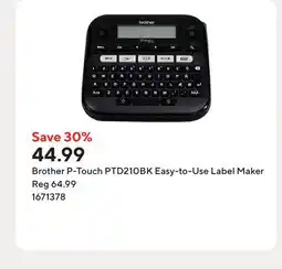 Staples Brother P-Touch PTD210BK Easy-to-Use Label Maker offer