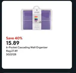 Staples 6-Pocket Cascading Wall Organizer offer