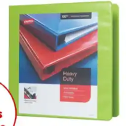 Staples Staples Heavy-Duty View Binder with D-Rings - 2 - Chartreuse offer
