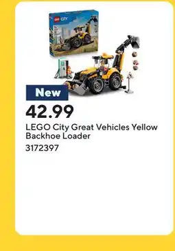 Staples LEGO City Great Vehicles Yellow Backhoe Loader offer