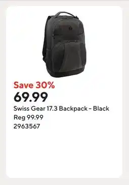 Staples Swiss Gear 17.3 Backpack - Black offer