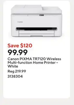 Staples Canon PIXMA TR7120 Wireless Multi-function Home Printer – White offer