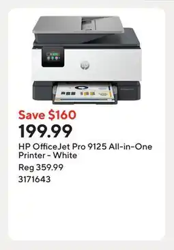 Staples HP OfficeJet Pro 9125 All-in-One Printer - White offer