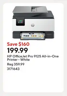 Staples HP OfficeJet Pro 9125 All-in-One Printer - White offer