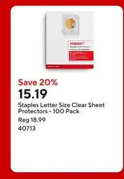Staples Staples Letter Size Clear Sheet Protectors offer