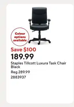 Staples Staples Tillcott Luxura Task Chair Black offer