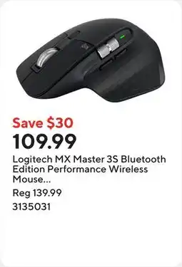 Staples Logitech MX Master 3S Bluetooth Edition Performance Wireless Mouse - Black offer