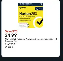 Staples Norton 360 Premium Antivirus & Internet Security - 10 Devices - 1 Year Subscription offer