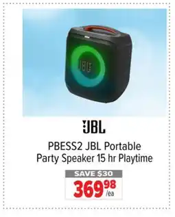 2001 Audio Video PBESS2 JBL Portable Party Speaker 15 hr Playtime offer