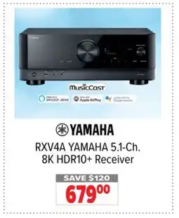 2001 Audio Video RXV4A YAMAHA 5.1-Ch. 8K HDR10+ Receiver offer