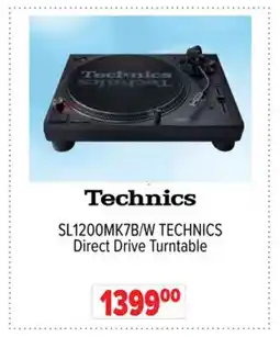 2001 Audio Video SL1200MK7B/W TECHNICS Direct Drive Turntable offer