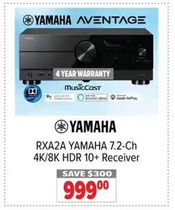 2001 Audio Video RXA2A YAMAHA 7.2-Ch 4K/8K HDR 10+ Receiver offer