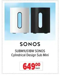 2001 Audio Video SUBM1US1BW SONOS Cylindrical Design Sub Mini offer