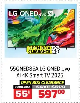 2001 Audio Video 55QNED85A LG QNED evo AI 4K Smart TV 2025 offer