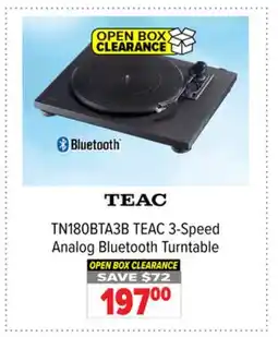 2001 Audio Video TN180BTA3B TEAC 3-Speed Analog Bluetooth Turntable offer