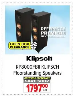 2001 Audio Video RP8000FBII KLIPSCH Floorstanding Speakers offer
