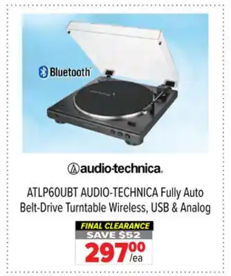 2001 Audio Video ATLP60UBT AUDIO-TECHNICA Fully Auto Belt-Drive Turntable Wireless, USB & Analog offer