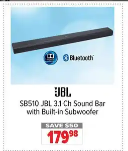 2001 Audio Video SB510 JBL 3.1 Ch Sound Bar with Built-in Subwoofer offer