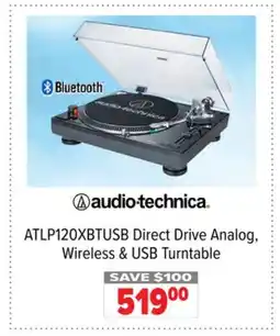 2001 Audio Video ATLP120XBTUSB audio-technica Direct Drive Analog, Wireless & USB Turntable offer