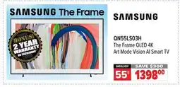 2001 Audio Video QN55LS03H The Frame QLED 4K Art Mode Vision AI Smart TV offer
