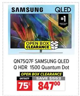 2001 Audio Video QN75Q7F 75 SAMSUNG QLED Q HDR 1500 Quantum Dot offer