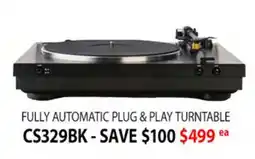 2001 Audio Video FULLY AUTOMATIC PLUG & PLAY TURNTABLE CS329BK offer