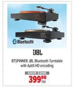 2001 Audio Video BTSPINNER JBL Bluetooth Turntable with AptX-HD encoding offer