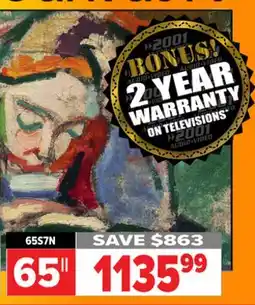 2001 Audio Video SONY 65S7N Canvas TV offer