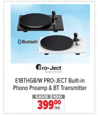 2001 Audio Video E1BTHGB/W PRO-JECT Built-in Phono Preamp & BT Transmitter offer