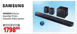 2001 Audio Video SAMSUNG HWQ990H Q-Series Sound Bar 11.4ch Subwoofer & Rear Speaker offer