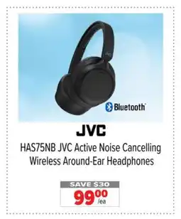 2001 Audio Video HAS75NB JVC Active Noise Cancelling Wireless Around-Ear Headphones offer