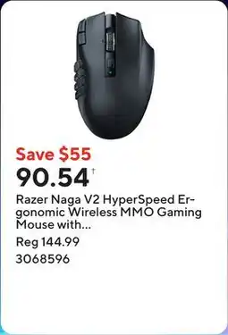 Staples Razer Naga V2 HyperSpeed Ergonomic Wireless MMO Gaming Mouse with 19 Programmable Buttons offer