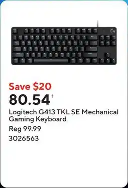 Staples Logitech G413 TKL SE Mechanical Gaming Keyboard offer