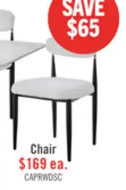 The Brick Kort & Co. Capri Dining Chair with Boucle Fabric & Gold Accent, Metal - White offer