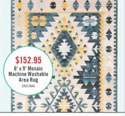 The Brick Mosaic Taupe/Blue Machine Washable Area Rug - 6'0 x 9'0 offer