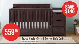 The Brick Graco Hadley 5-in-1 Convertible Crib and Changer with Drawer - Black offer