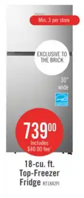 The Brick Hisense 30 18 Cu. Ft. Top-Mount Refrigerator - Stainless Steel - RT18A2FID offer