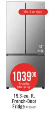 The Brick Hisense 31.3 22.1 Cu. Ft. French-Door Refrigerator - Stainless Steel - RF22B3FSE offer