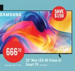 The Brick SAMSUNG 55 M70H Mini-LED 4K Smart Tizen TV (UN55M70HAFXZC) – 2026 Model offer